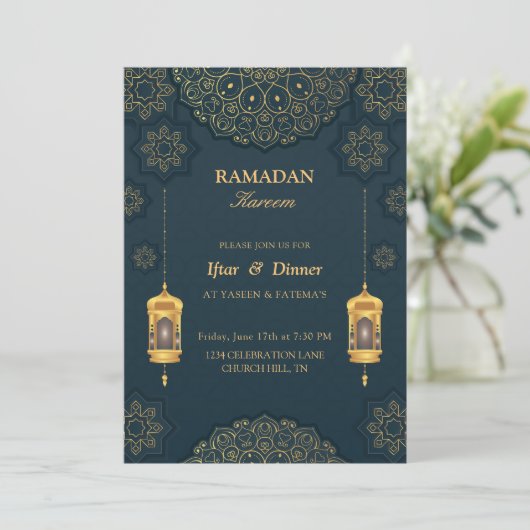 Wunderbare Iftar-Einladung Einladung (Stehend Vorderseite)