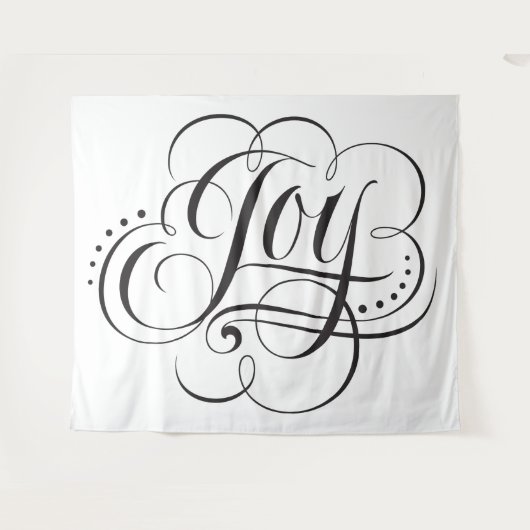 Wunderbare JOY Calligrafy Letters Weihnachten Wandteppich (Vorderseite (Horizontal))