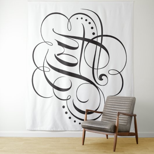 Wunderbare JOY Calligrafy Letters Weihnachten Wandteppich (Beispiel)