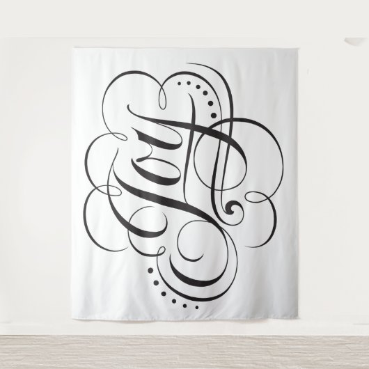 Wunderbare JOY Calligrafy Letters Weihnachten Wandteppich (Vorderseite)