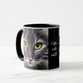 Wunderbare Katze im Portrait - personalisierbar Tasse (Vorderseite Links)