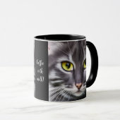 Wunderbare Katze im Portrait - personalisierbar Tasse (VorderseiteRechts)