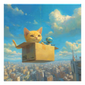 Wunderbare Katze & Kleiner Roboter: Die Flying Box Fotodruck (Vorne)