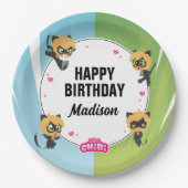 Wunderbare Katze Noir Birthday Pappteller (Vorderseite)