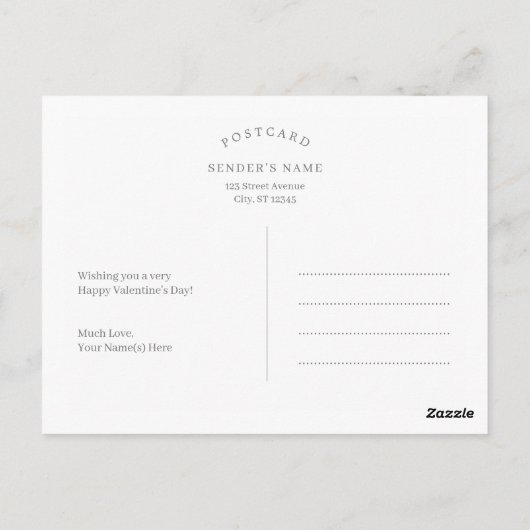 Wunderbare lebensbearbeitbare Farbvalentiner Postk Postkarte (Rückseite)