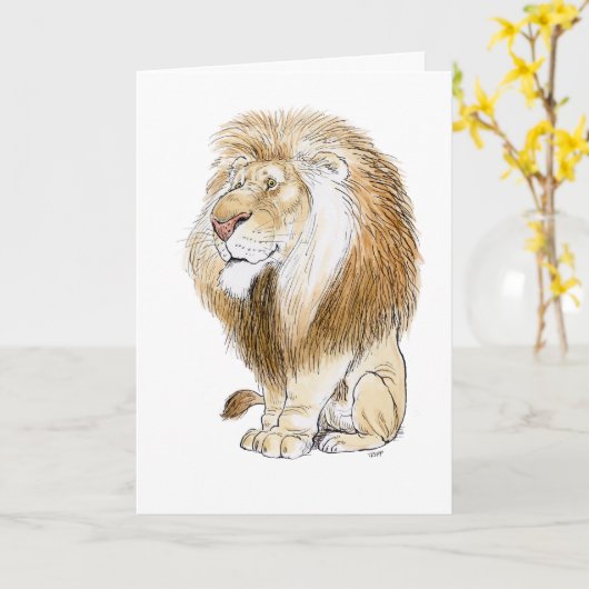 Wunderbare Lion Grußkarte Karte (Gelbe Blume)