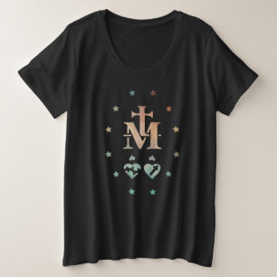 Wunderbare Medaille Unsere Dame der Gnade Große Größe T-Shirt