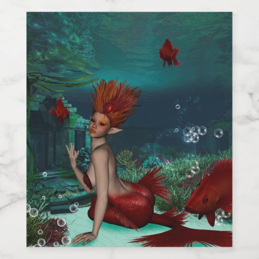 Wunderbare Meerjungfrau Weinetikett (Einzelnes Label)