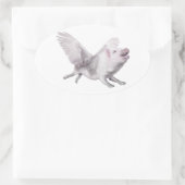 Wunderbare Möglichkeit fliegende Schweine beim Fli Ovaler Aufkleber (Tasche)