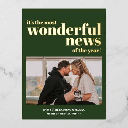 Wunderbare Nachrichten Schwangerschaft Ankündigung (Vorderseite)