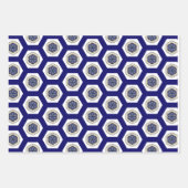 Wunderbare Nautische Marine weiß und Gold Geschenkpapier Set (Vorderseite)