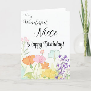 Wunderbare Niece Card für Niece's Geburtstag Feiertagskarte