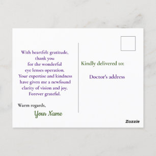 wunderbare Operation der Augenlinsen Postkarte