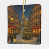 Wunderbare Pariser Weihnachtsstraßen Keramikornament (Links)
