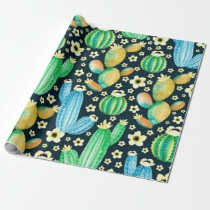 Wunderbare Pattern-With-Vintage. Watercolor cactus Geschenkpapier