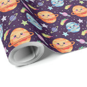 Wunderbare Raumgestaltung - lächelnde Planeten und Geschenkpapier (Rolleneckpunkt)