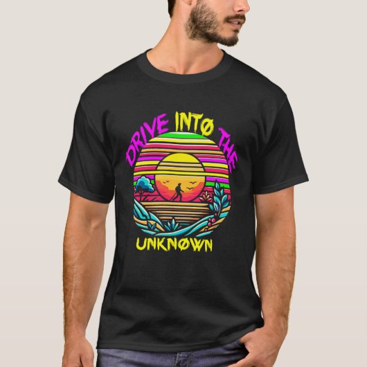 Wunderbare Reise: Retro Sunset Exploration T-Shirt (Vorderseite)