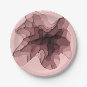 Wunderbare Rose Ombre Dimensional Effect Party Pappteller