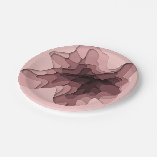 Wunderbare Rose Ombre Dimensional Effect Party Pappteller (Schrägansicht)