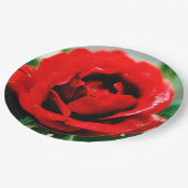 Wunderbare Rote Rose Liebe Pappteller (Schrägansicht)