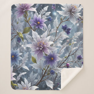 Wunderbare Schönheit des frostigen Winterblühens Sherpadecke