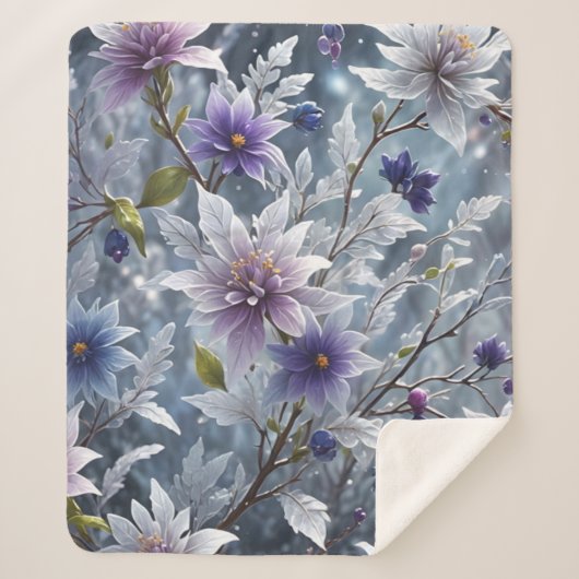 Wunderbare Schönheit des frostigen Winterblühens Sherpadecke (Vorderseite)