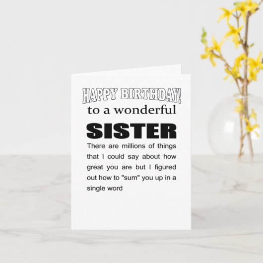 wunderbare Schwester zum Geburtstag wünscht Karte (Gelbe Blume)