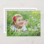Wunderbare Script Weihnachtsfotokarte Feiertagspostkarte (Vorne/Hinten)