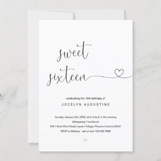 Wunderbare Simple 16 . Geburtstag Birthday Party Einladung