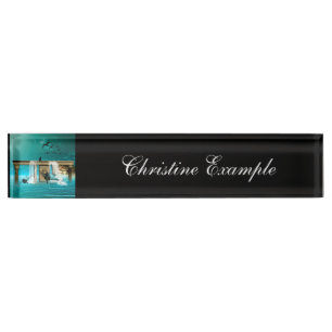 Wunderbare spielende Delphine Namensplakette