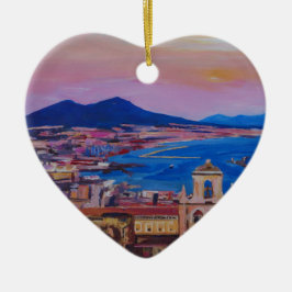 Wunderbare Stadt-Ansicht von Neapel mit Berg Vesuv Keramik Ornament
