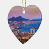 Wunderbare Stadt-Ansicht von Neapel mit Berg Vesuv Keramik Ornament (Links)