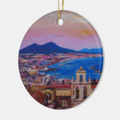 Wunderbare Stadt-Ansicht von Neapel mit Berg Vesuv Keramikornament (Links)
