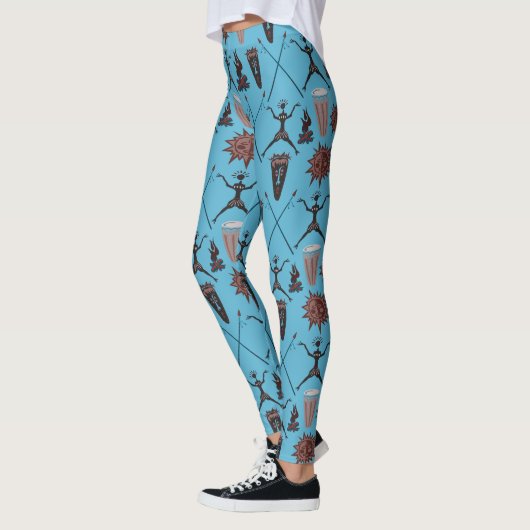 Wunderbare Symbole Abstraktes Muster Leggings (Links)