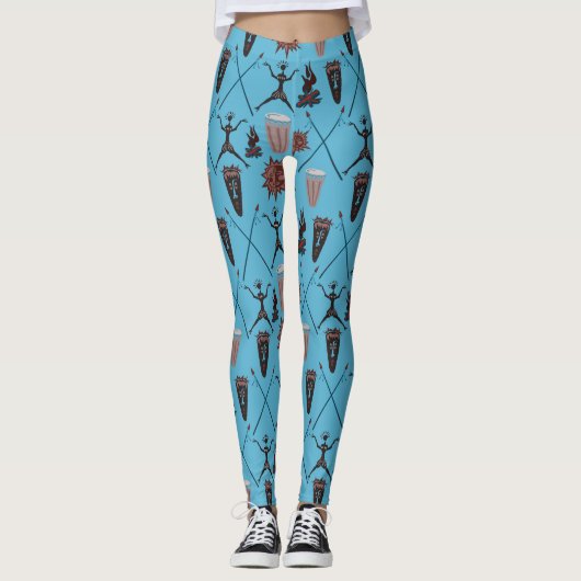 Wunderbare Symbole Abstraktes Muster Leggings (Vorderseite)