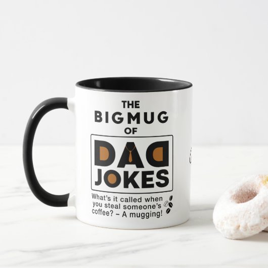 Wunderbare Vater Jokes Design Text Typografie Tasse (Mit Donut)