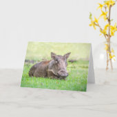 Wunderbare Warthog Gruß-Karte Karte (Gelbe Blume)