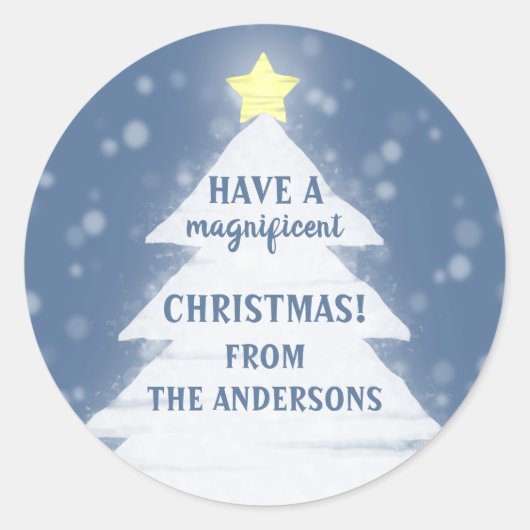 Wunderbare Weihnachten Runder Aufkleber (Vorderseite)