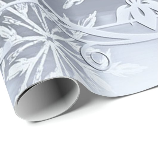 Wunderbare Weihnachten, Silber, Glass-Schneeflocke Geschenkpapier (Rolleneckpunkt)