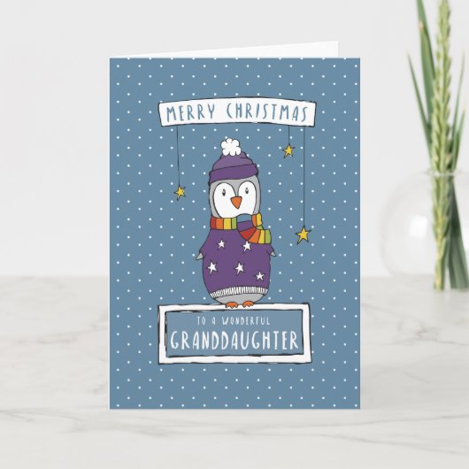 Wunderbare Weihnachtskarte für die Enkelin Feiertagskarte (Vorderseite)