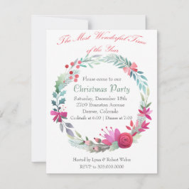 Wunderbare Weihnachtszeit-Kranz-Party Einladung
