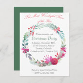 Wunderbare Weihnachtszeit-Kranz-Party Einladung (Vorne/Hinten)