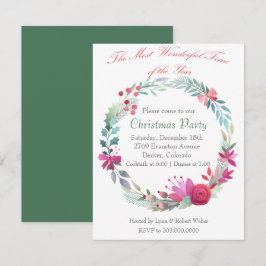 Wunderbare Weihnachtszeit-Kranz-Party Einladung