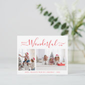 Wunderbare Weihnachtszeit mit roten Schriften Postkarte (Stehend Vorderseite)