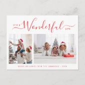 Wunderbare Weihnachtszeit mit roten Schriften Postkarte (Vorderseite)