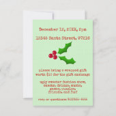 Wunderbare Weihnachtszeit-Party Einladung (Rückseite)