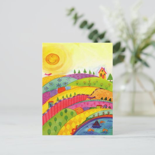 wunderbare Welt Postkarte (Stehend Vorderseite)