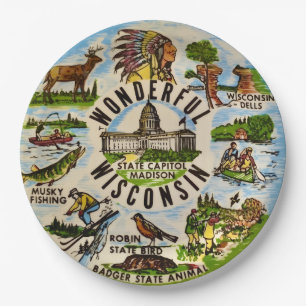 Wunderbare Wisconsin-Partyplatten Pappteller
