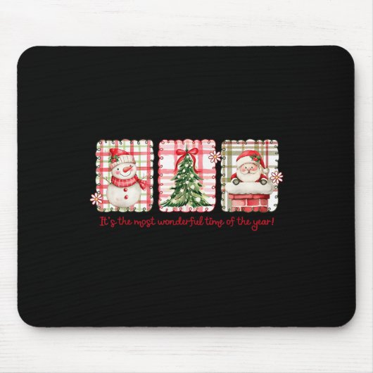 Wunderbare Zeit des Jahres frohe Weihnachtsfeierta Mousepad (Vorne)