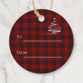Wunderbare Zeit des Jahres Karierte Weihnachten Ro Geschenkanhänger (Rückseite)